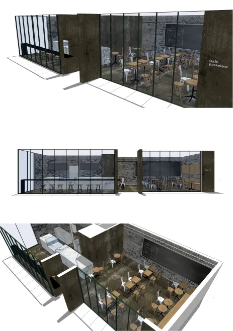 카페 3D 디자인